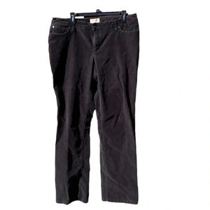 ST.JOHN’S Bay straight leg size 14 corduroy pants black, waist 19" inseam 31"